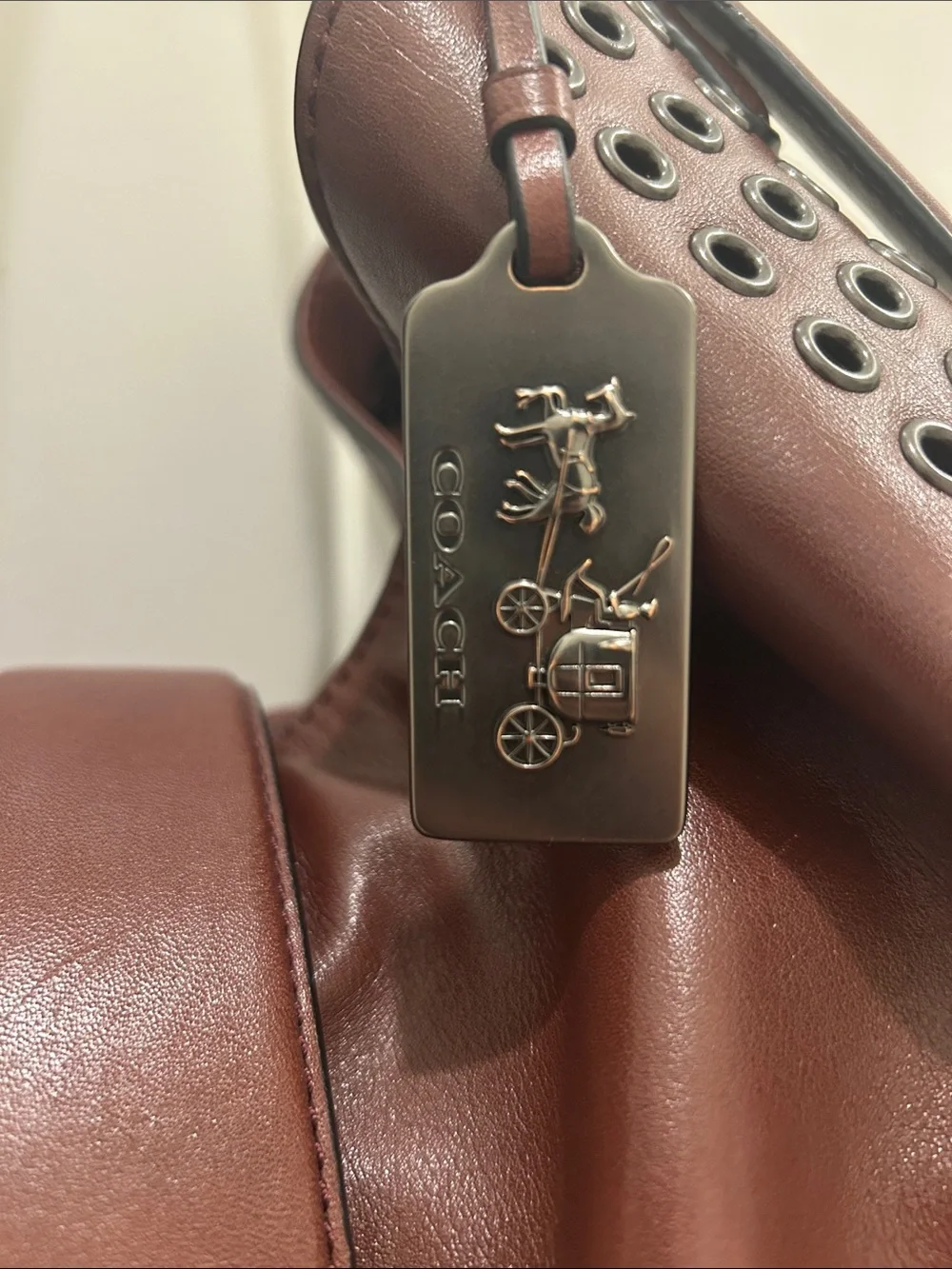 Coach (EUC) Madison Carlyle Grommet Hobo Shoulder Bag in Brick Red